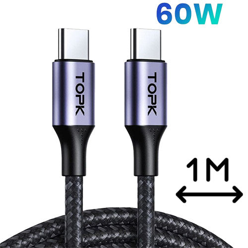 TOPK AC10 Type-C to Type-C 60W Cable 1m | Vape World Australia | Vaping Hardware