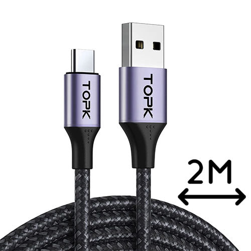TOPK AN10 Type-C Charge n Sync Cable 2m | Vape World Australia | Vaping Hardware