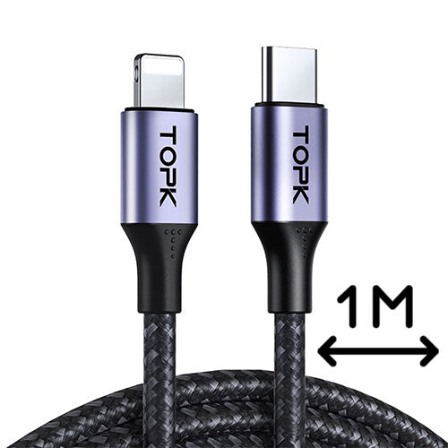 TOPK AP10 Lightning Type-C Charge n Sync iPhone Cable 1m | Vape World Australia | Vaping Hardware