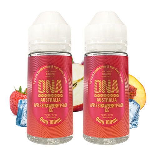 Apple Strawberry Peach Ice 2x100ml | DNA Vapor | Vape World Australia | E-Liquid