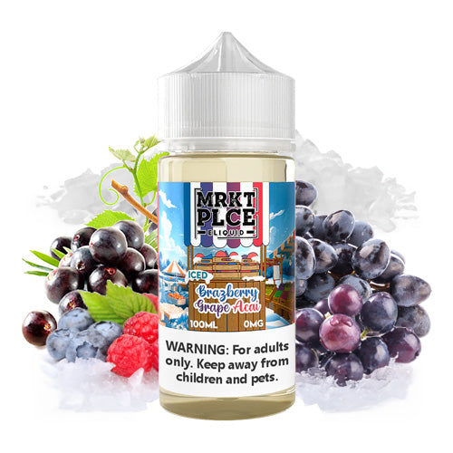 Iced Brazberry Grape Acai 100ml | MRKT PLCE | Vape World Australia | E-Liquid