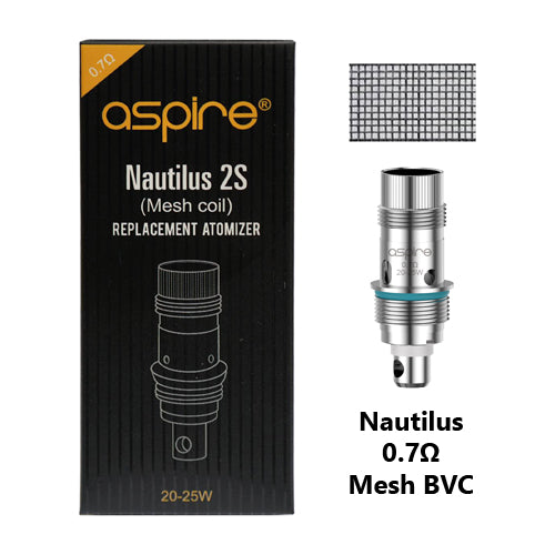 Aspire Nautilus BVC Coils 0.7ohm Mesh | Vape World Australia | Vaping Hardware