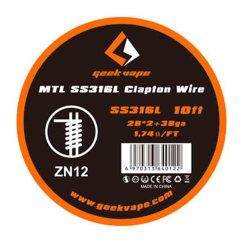 GeekVape MTL SS316L Clapton Wire 28ga | Vape World Australia | Vaping Hardware