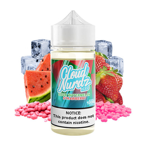 Sour Watermelon Strawberry Iced 100ml | Cloud Nurdz | Vape World Australia | E-Liquid